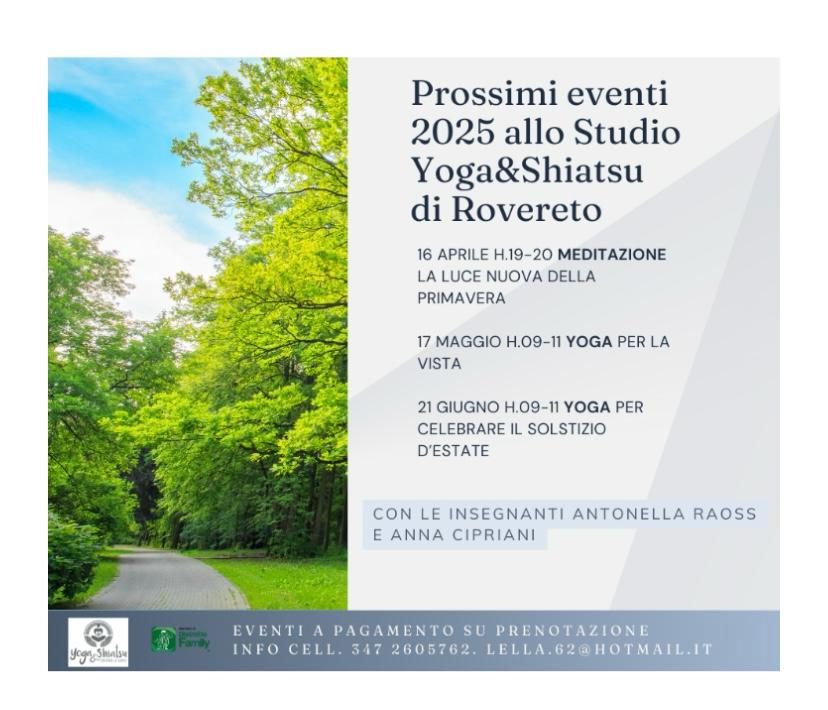 Eventi yoga & shiatsu Rovereto TN